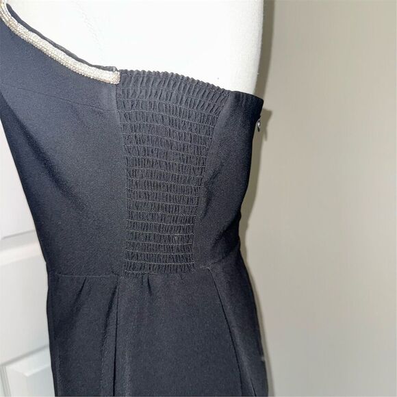 Amanda Uprichard Dream Diamante Strap Mini Party Dress Size M Black Homecoming - Picture 7 of 16
